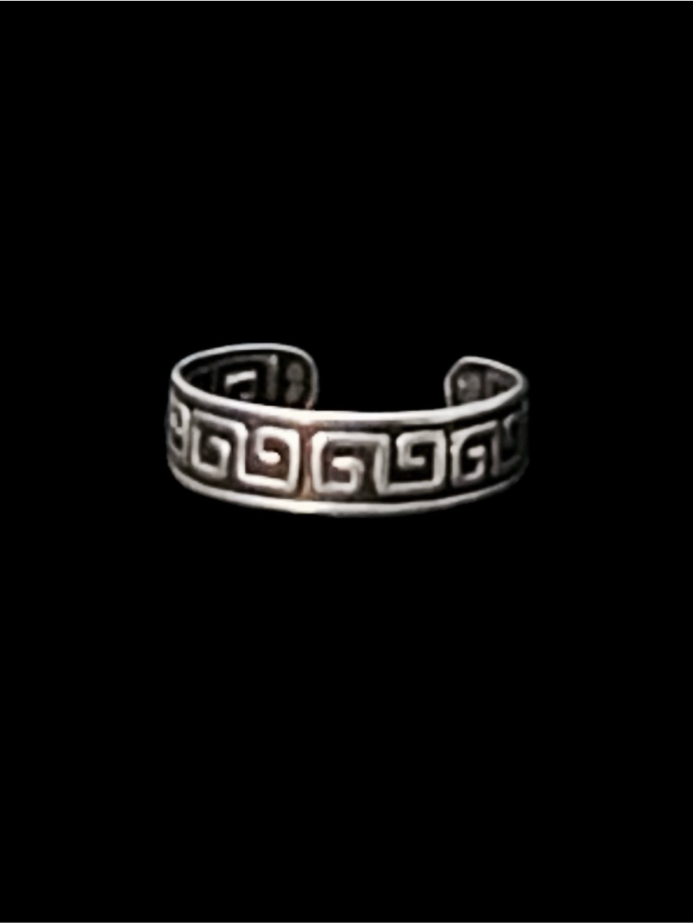 VTG 925 Sterling Silver Greek Key Adjustable Toe Midi Stack Ring NWT